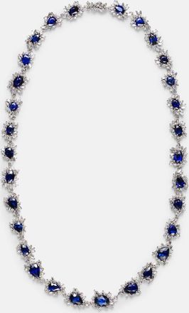 Suzanne Kalan 18kt white gold necklace with sapphires and diamonds