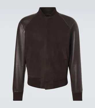 Tom Ford Leather and suede bomber jacket