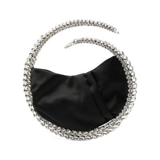 L'Alingi Handbags, female, Black, Size: ONE SIZE Crystal Clasp Closure Black Bag