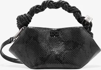 Ganni Black Snake Mini Bou Bag