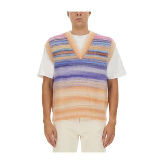 Missoni Sleeveless Knitwear, male, Multicolor, Size: XL Luxurious Sleeveless Knitted Vest
