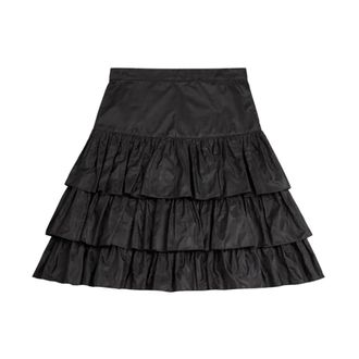 Valentino Garavani Short Skirts, female, Black, Size: 2XS Ruffled Taffeta Skirt