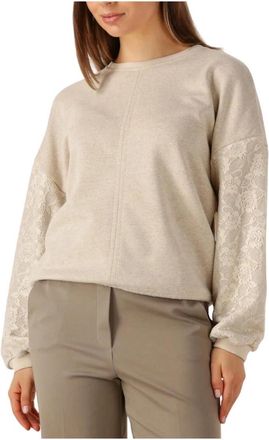 Beaumont Amsterdam Joelle Top - Dames - Ronde hals truien - Beige - XL - Katoen - Truien & Vesten