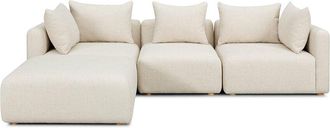 TOV Furniture Tov Furniture Hangover Cream Heavy Textured Fabric 4-Piece Modular Sectional