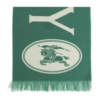 Burberry Winter Scarves, unisex, Green, Size: ONE SIZE Wool Scarf