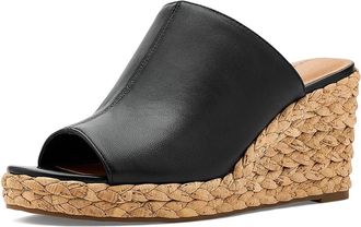 Lucky Brand Cabriah Espadrille Wedge Sandals Womens Sandals Black : 7.5 M, Leather