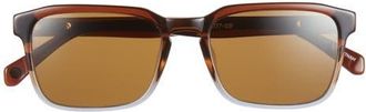 Eyebobs Seymour Glass 52mm Polarized Rectangular Sunglasses in Mahogany /Fog Grey /Brown at Nordstrom
