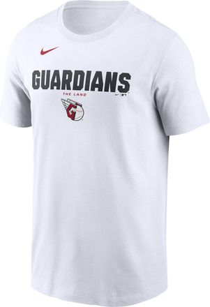 Nike Cleveland Guardians Bold Team Name Nike Mens MLB T-Shirt in White | N19910AGUA-D31