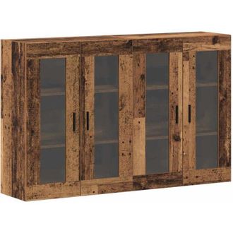 vidaXL Vidaxl - Armarios Montados En La Pared 2 Pcs Madera Vieja