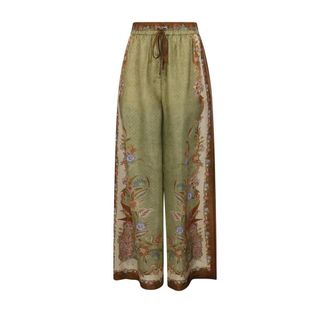 Zimmermann Indra Relaxed Pant - Dames - Wijde Broeken - Veelkleurig - S - Broeken