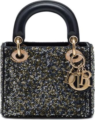 Dior Pre-owned Dior Mini Satin Sequin Embellished Lady Satchel Ladies UIN0COAOPF1EM9BG