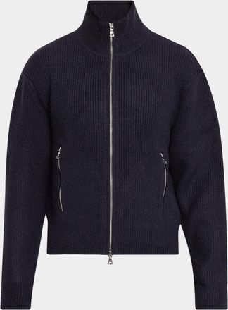 Officine G&eacute;n&eacute;rale Men & apos;s Wool Funnel Neck Full-Zip Sweater