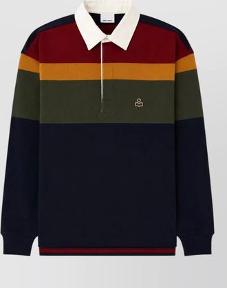 Isabel Marant cotton striped long-sleeve polo shirt