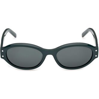 MCM 55mm Oval Sunglasses in Bottle Green /Deep Green at Nordstrom