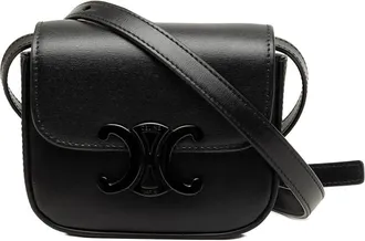 Celine Pre-owned Celine Mini Shiny Calfskin Triomphe Crossbody Ladies FX84D2MWAFS1X06R