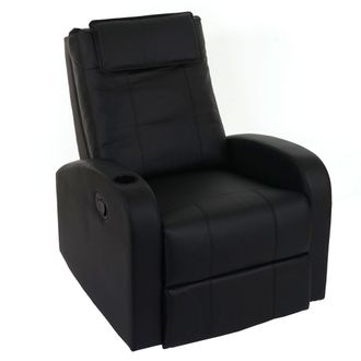 Hhg Hhg - Sill&oacute;n Tv Durham, Sill&oacute;n Tv Reclinable, Polipiel, Negro