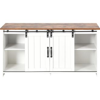 Urban Meuble Zapatero de madera con puertas correderas