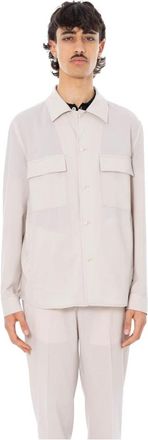 BRIGLIA 1949 Wollen Overshirt - Heren - Casual Overhemden - Wit - XL - Wol - Overhemden