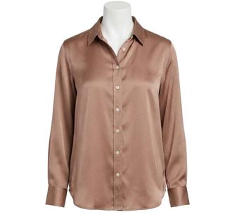 Spanx Better Than Silk Blouse In Cafe Au Late