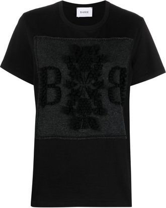 Barrie B-logo T-shirt - women - Cashmere/Cotton - L - Black