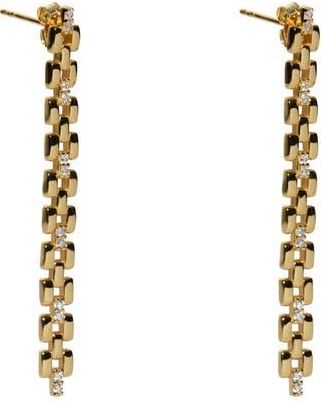 Argento Vivo Panthera Cubic Zirconia Linear Earrings in Gold at Nordstrom Rack