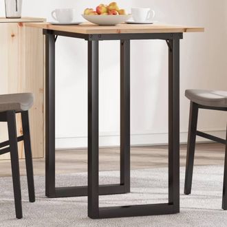 Berkfield Home Dining Table O-Frame 80x50x75.5 cm Solid Wood Pine & Steel in Brown