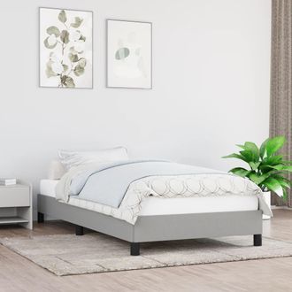 vidaXL Estructura De Cama Sin Colch&oacute;n Tela Gris Claro 80x200 Cm Vidaxl