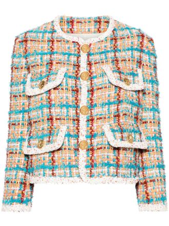 Dsquared2 Upper East Side tweed jacket - women - Polyester/Acrylic/Cotton/Wool/Alpaca Wool/Mohair/Cotton/Linen/Flax/Polyester/Acetate - 38 - White