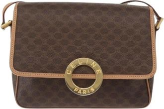 Celine Pre-owned Vintage macadam schoudertas - Dames - Vintage Schoudertas - Bruin - ONE Size - Leer - Vintage