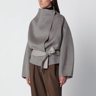 Frankie Shop Cappotto corto Onelle beige in misto lana