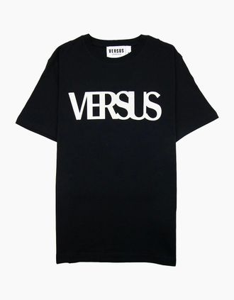 Versus Mens Versace Versus Logo Printed T Shirt Black - Size: 42