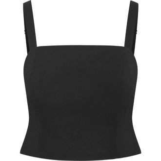 City Chic Bianka Sleeveless Crop Top in Black at Nordstrom, Size Xxxs