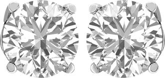 Diamond2Deal 14k White Gold 5 CTW Round Lab Grown Diamond Solitaire Stud Earrings