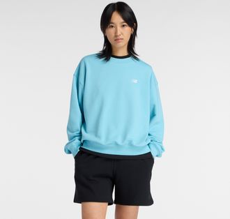 New Balance Sweatshirt NEW BALANCE Sport Essentials French Terry Crew, Damen, Gr. XXL, taffy blau, Obermaterial: 60% Baumwolle, 40% Polyester, Sweatshirts Sweatsh