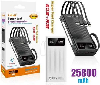 Trade Shop Trade Shop - Powerbank Batteria Esterna A Ricarica Super Veloce 25800mah 22.5w Con Luce Tt26002