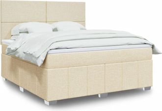 vidaXL Vidaxl - Cama Box Spring Con Colch&oacute;n Tela Color Crema 180x200 Cm