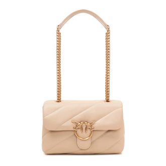 Pinko Classic Love Bag Puff Maxi Quilt - Dames - Schoudertassen - Beige - ONE Size - Katoen - Tassen
