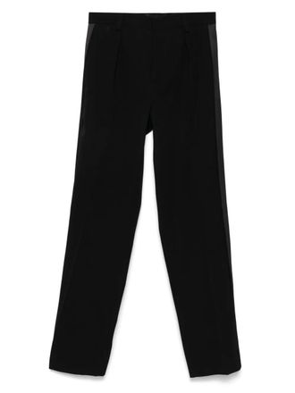 Casablanca pleated side-stripe trousers - Black