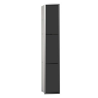 Emco M&oacute;dulo Emco Asis 150 Modelo De M&oacute;dulo Wc Empotrado, Compartimento Polivalente, Caja De Bolsas De Basura, Color: Cromo/negro - 97602746527965