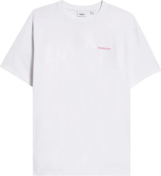 Burberry T-Shirts, male, White, XL, Branded Back Logo T-Shirt