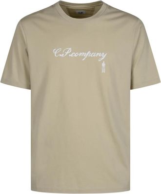 C.P. Company T-Shirts Korte Mouw in Jersey 30/1 - Heren - T-shirts - Beige - XL - Katoen - Tops