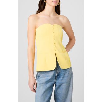 French Connection Harry Strapless Top in Daisy Yellow at Nordstrom, Size 10