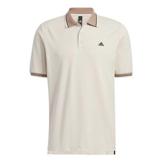 adidas Training Casual Short Sleeve Polo Shirt Tennis Beige HS4392