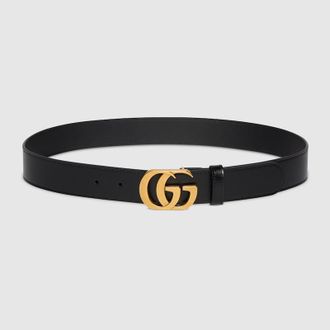 Gucci Cut GG Marmont Belt, Size Gucci 100, Black, Leather