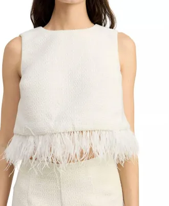 En Saison Arden Top In Ivory Gold