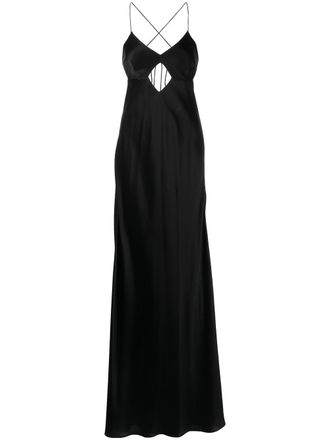 Michelle Mason cut-out detail gown - women - Silk - 6 - Black