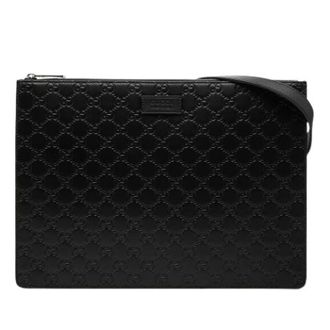 Gucci Pre-owned Clutches, female, Black, Size: ONE SIZE Pre-owned Leather Crossbody Bag