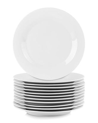 Elama Professional Kitchen 12Pc Round Porcelain Salad Plate Set