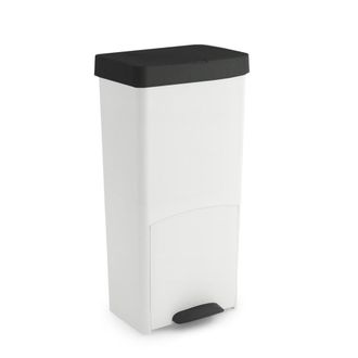 SP Berner Set de 2 cubo de basura en pl&aacute;stico blanco y negro de 76cm