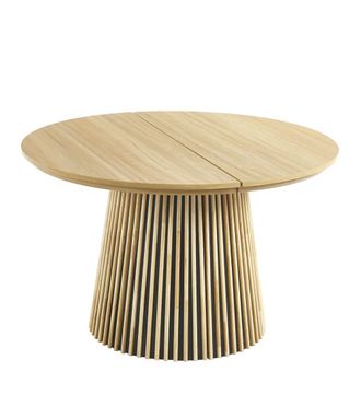 Home Heavenly Mesa de comedor redonda extensible marr&oacute;n de 120, 160 o 200 cm